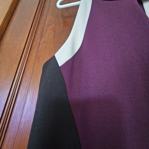 Tommy Hilfiger A-Line Style Midi. Plum with Gold Zipper Back - Picture 6 of 8